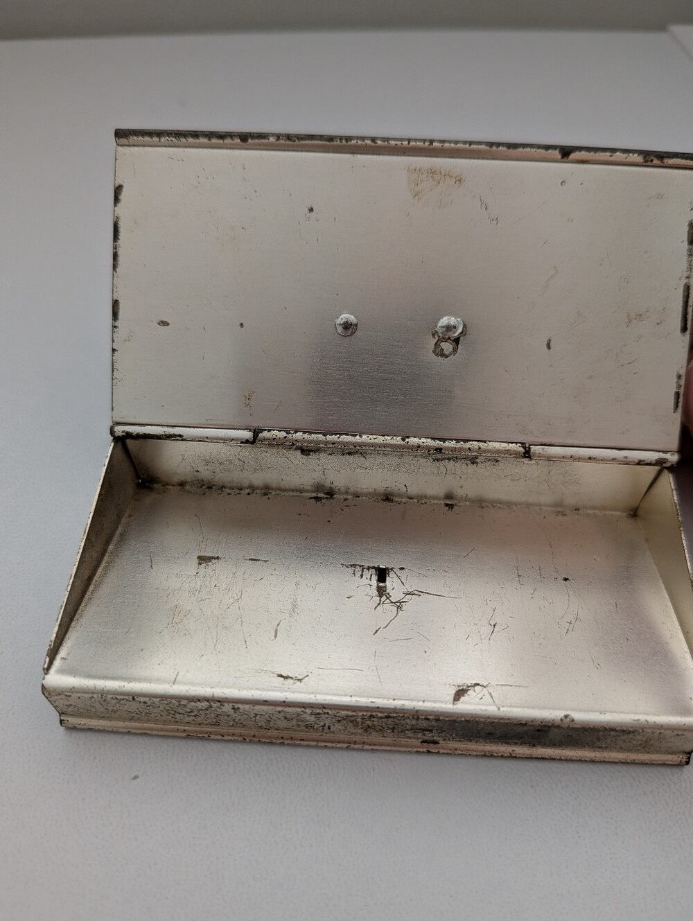 Vtg Brass Federal Eagle Stamp Box Case Hinged Lid Metal Desk Organizer Antique - Picture 5 of 5